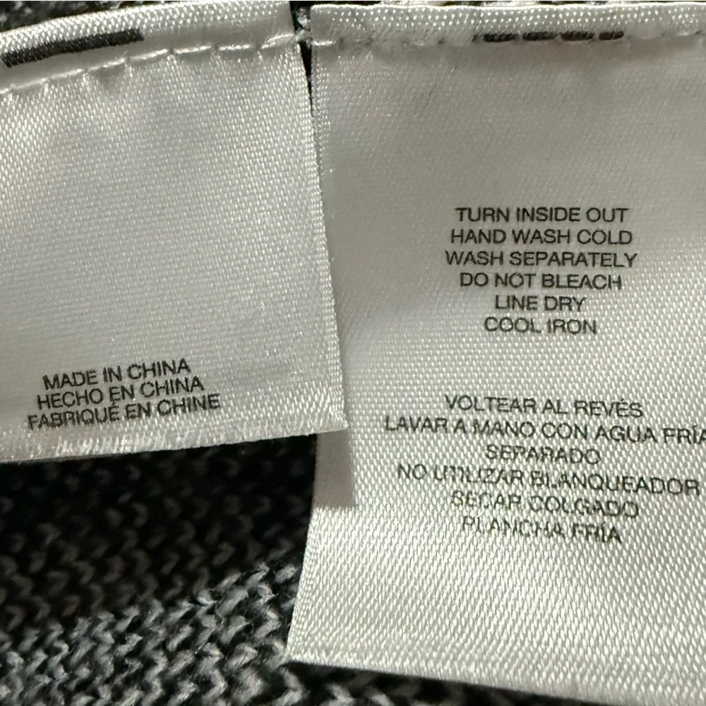 Kasper Women's Houndstooth Black & White Notch Collar Open-Front Sweater Size 1X - Picture 7 of 9